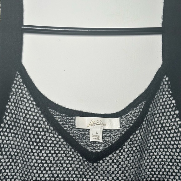 Lilly Pulitzer Black Safari Tweed Knit Cormac Sweater Tank Top Size Large - Picture 6 of 13